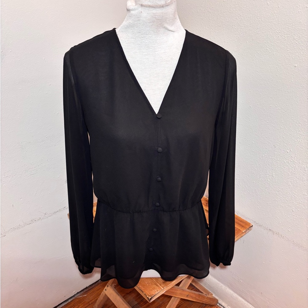 Pleione Long Sleeve Chiffon Blouse - Picture 2 of 8